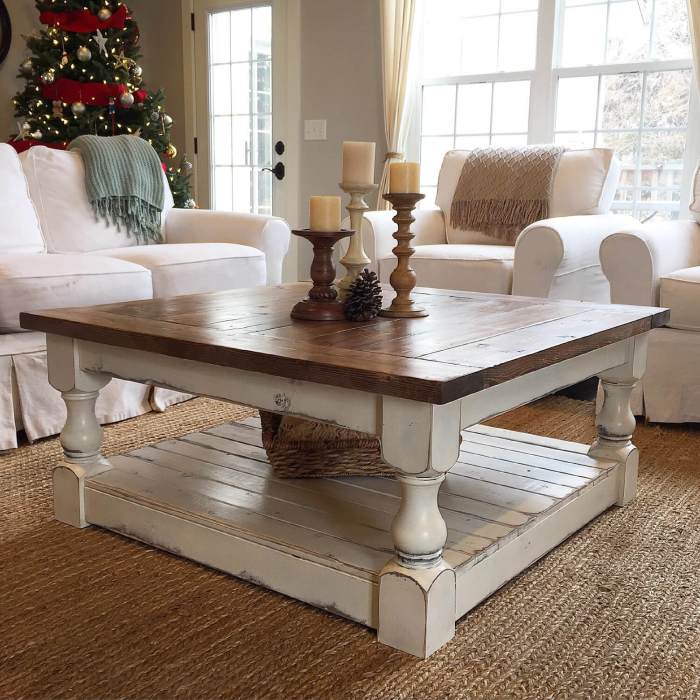 Large coffee table decor