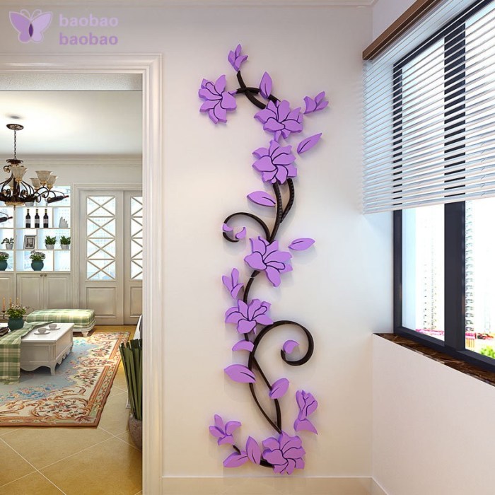 Floral wall decor stickers