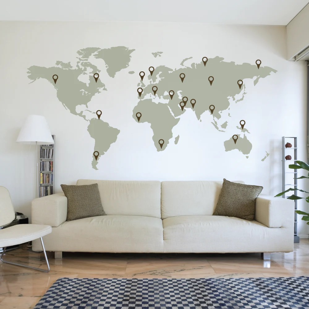 Wall decor world map