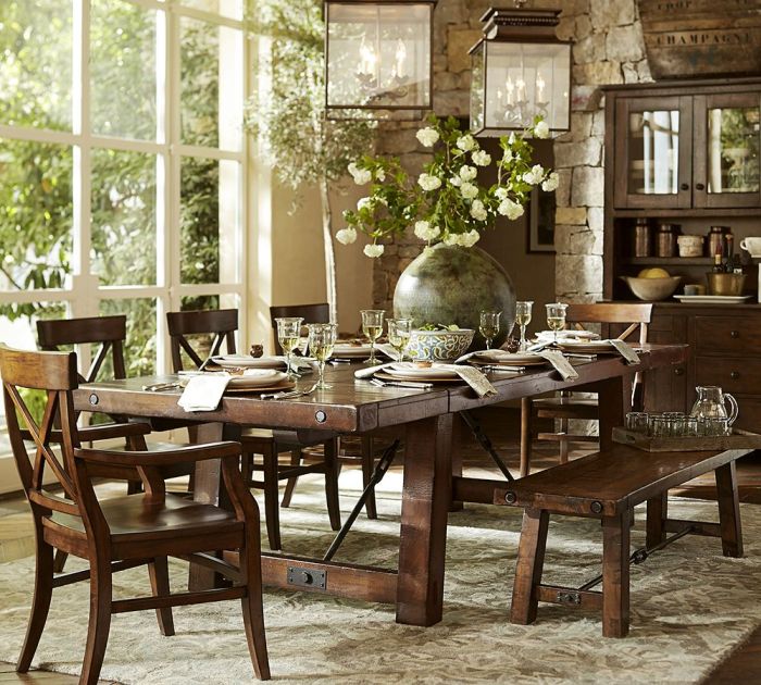 Pottery barn dining room table decor