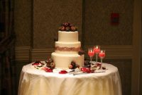 Simple wedding cake table decor