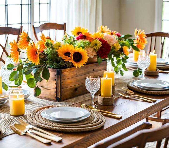 Modern farmhouse table decor