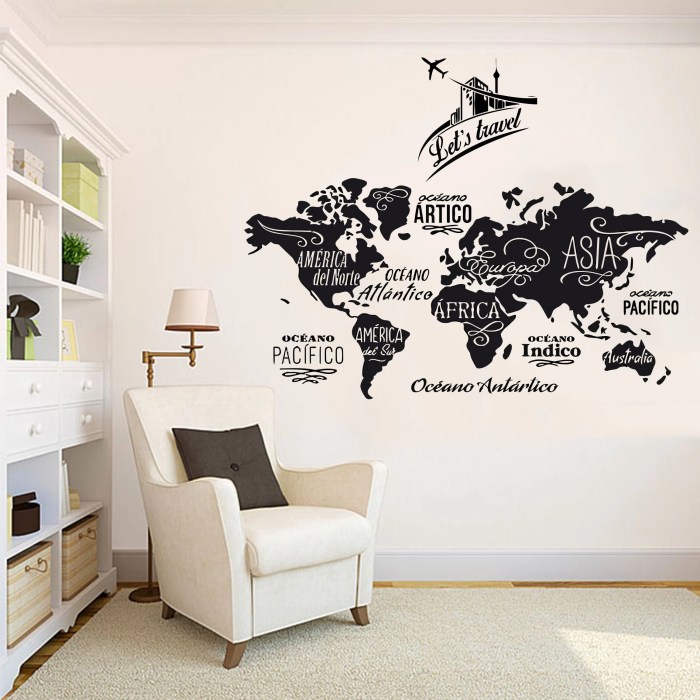 Wall decor world map