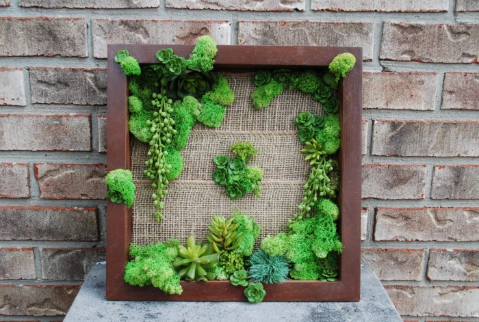 Fake succulent wall decor