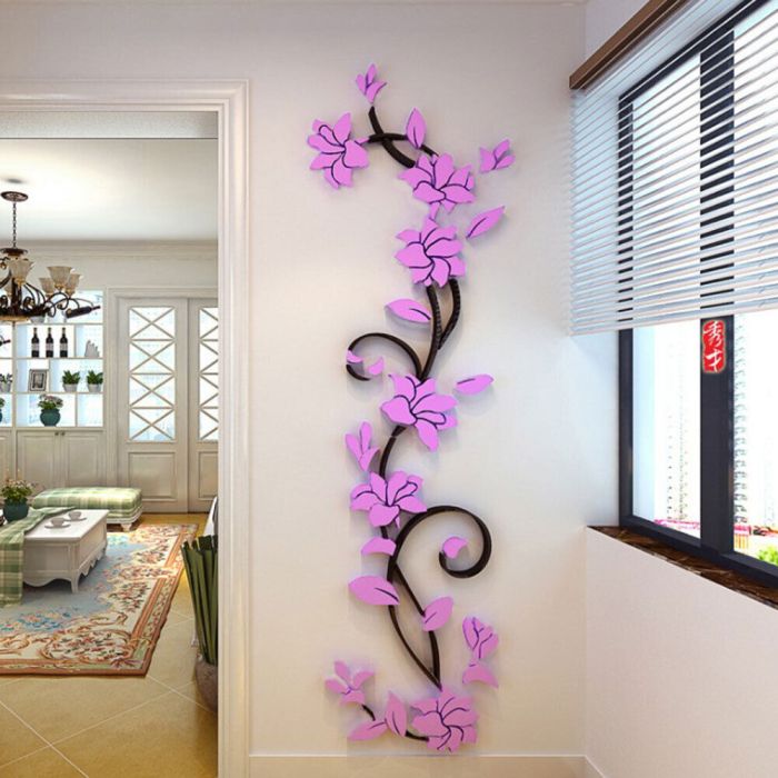 Floral wall decor stickers